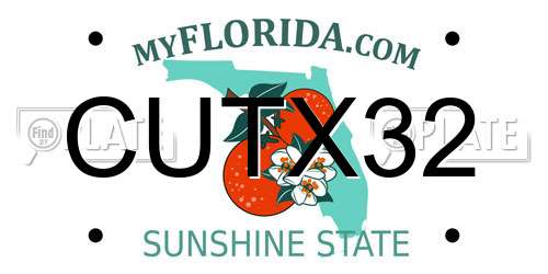 CUTX32 Florida License Plate