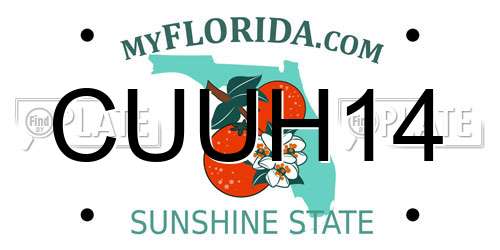 CUUH14 Florida License Plate