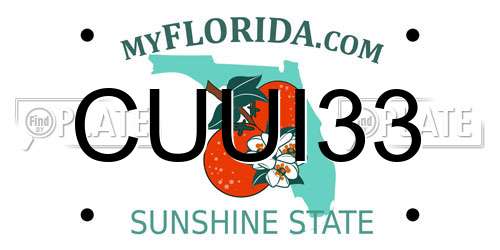 CUUI33 Florida License Plate