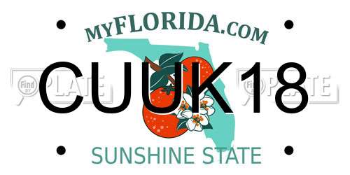 CUUK18 Florida License Plate