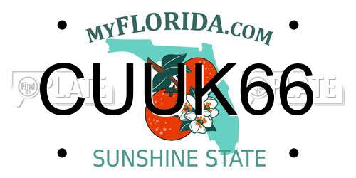 CUUK66 Florida License Plate