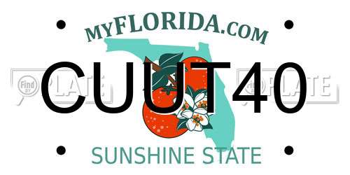 CUUT40 Florida License Plate