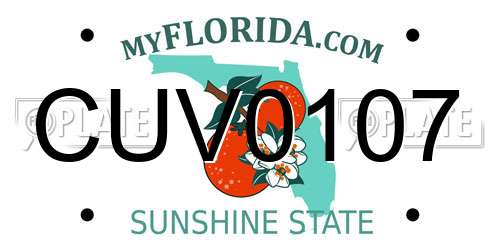 CUV0107 Florida License Plate