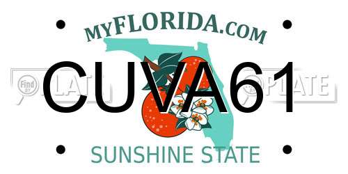 CUVA61 Florida License Plate