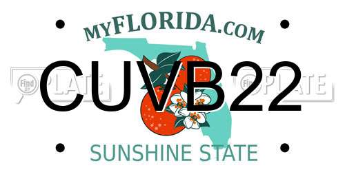 CUVB22 Florida License Plate