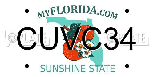 CUVC34 Florida License Plate