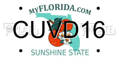CUVD16 Florida License Plate