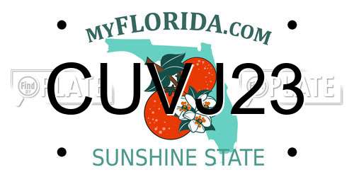 CUVJ23 Florida License Plate