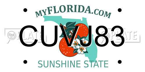 CUVJ83 Florida License Plate