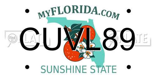 CUVL89 Florida License Plate