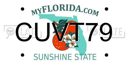 CUVT79 Florida License Plate