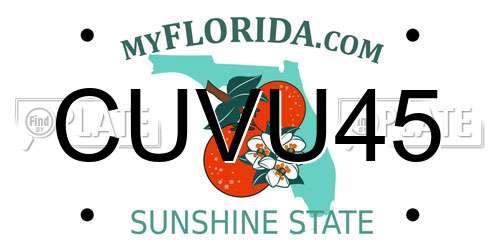 CUVU45 Florida License Plate