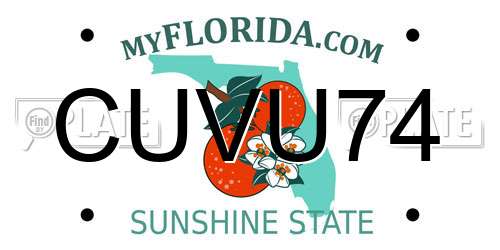 CUVU74 Florida License Plate