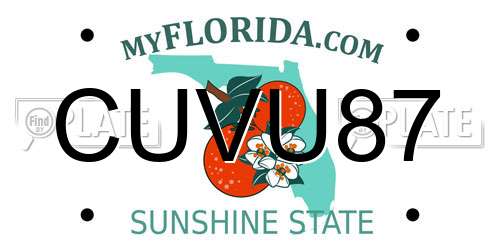 CUVU87 Florida License Plate