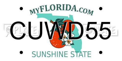 CUWD55 Florida License Plate