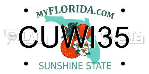 CUWI35 Florida License Plate