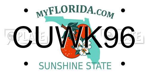 CUWK96 Florida License Plate