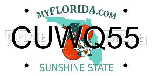 CUWQ55 Florida License Plate