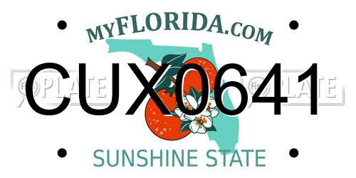 CUX0641 Florida License Plate
