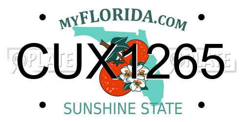 CUX1265 Florida License Plate