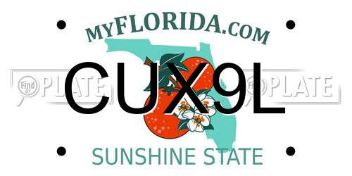 CUX9L Florida License Plate