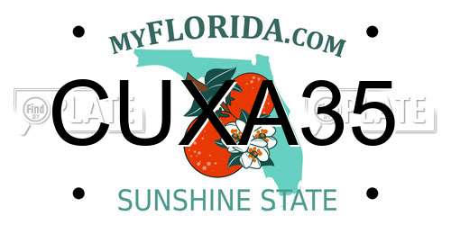 CUXA35 Florida License Plate