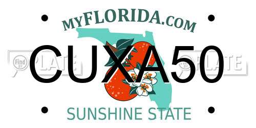 CUXA50 Florida License Plate
