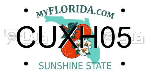 CUXH05 Florida License Plate