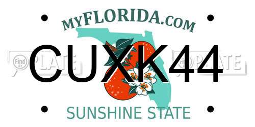 CUXK44 Florida License Plate