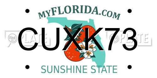 CUXK73 Florida License Plate