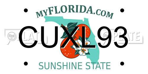 CUXL93 Florida License Plate