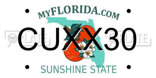 CUXX30 Florida License Plate