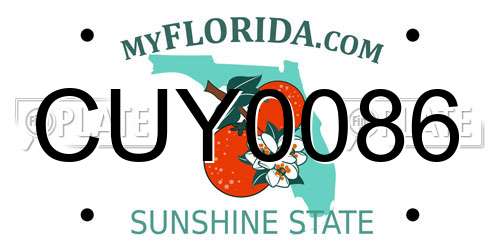 CUY0086 Florida License Plate