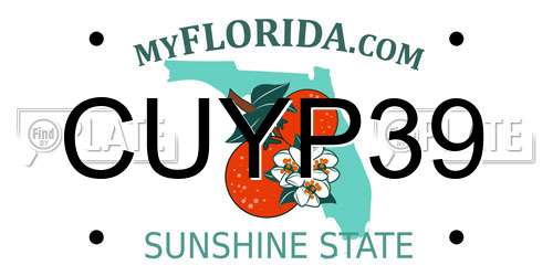 CUYP39 Florida License Plate