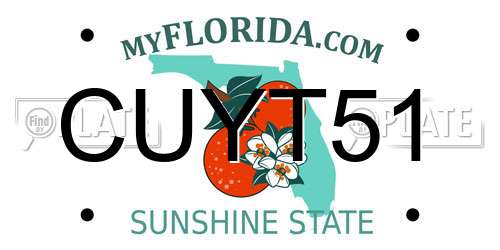 CUYT51 Florida License Plate