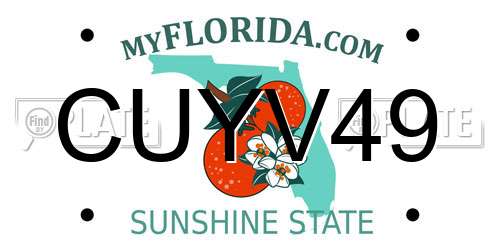 CUYV49 Florida License Plate
