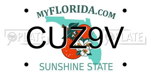 CUZ9V Florida License Plate