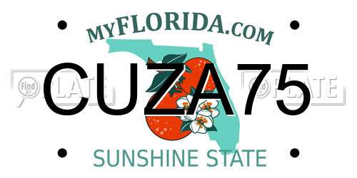 CUZA75 Florida License Plate