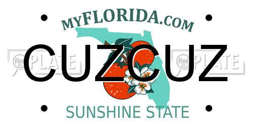 CUZCUZ Florida License Plate
