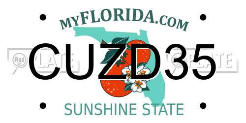 CUZD35 Florida License Plate