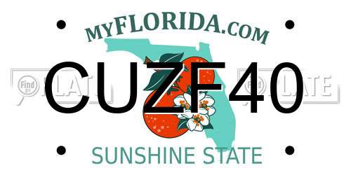 CUZF40 Florida License Plate