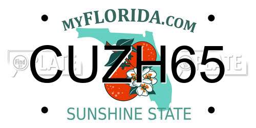 CUZH65 Florida License Plate