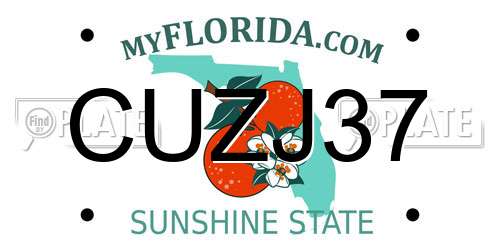 CUZJ37 Florida License Plate