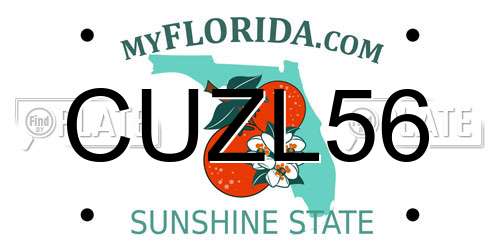 CUZL56 Florida License Plate