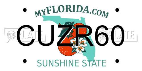 CUZR60 Florida License Plate