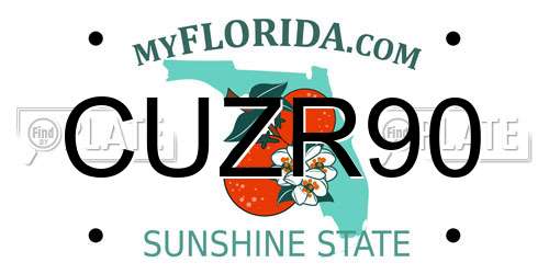 CUZR90 Florida License Plate