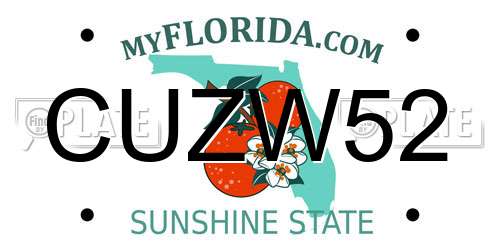 CUZW52 Florida License Plate