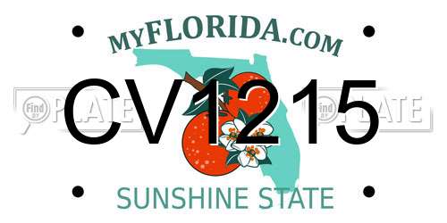 CV1215 Florida License Plate