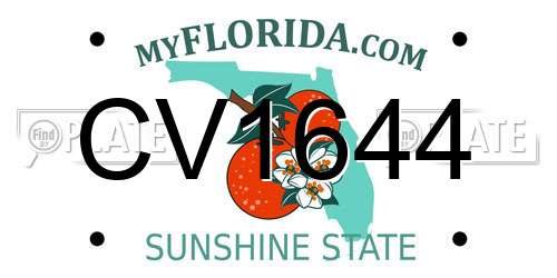 CV1644 Florida License Plate