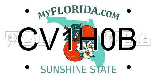 CV1H0B Florida License Plate